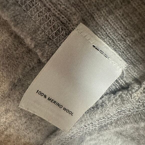 Halogen Womens 100% Merino Wool Full-Zip Light Grey Peplum Sweater Jacket Medium - Picture 8 of 9